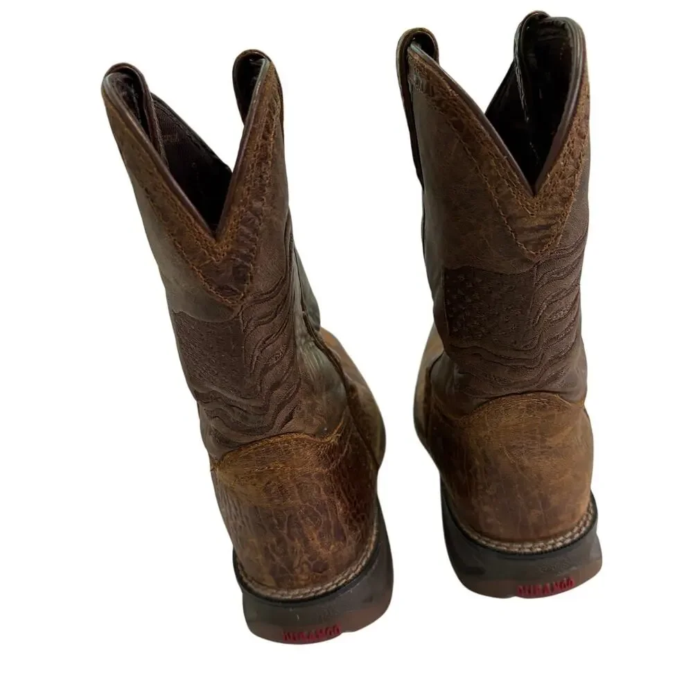 Durango Distressed Flag Western Boot Acorn Kids Size 3 Boys 8